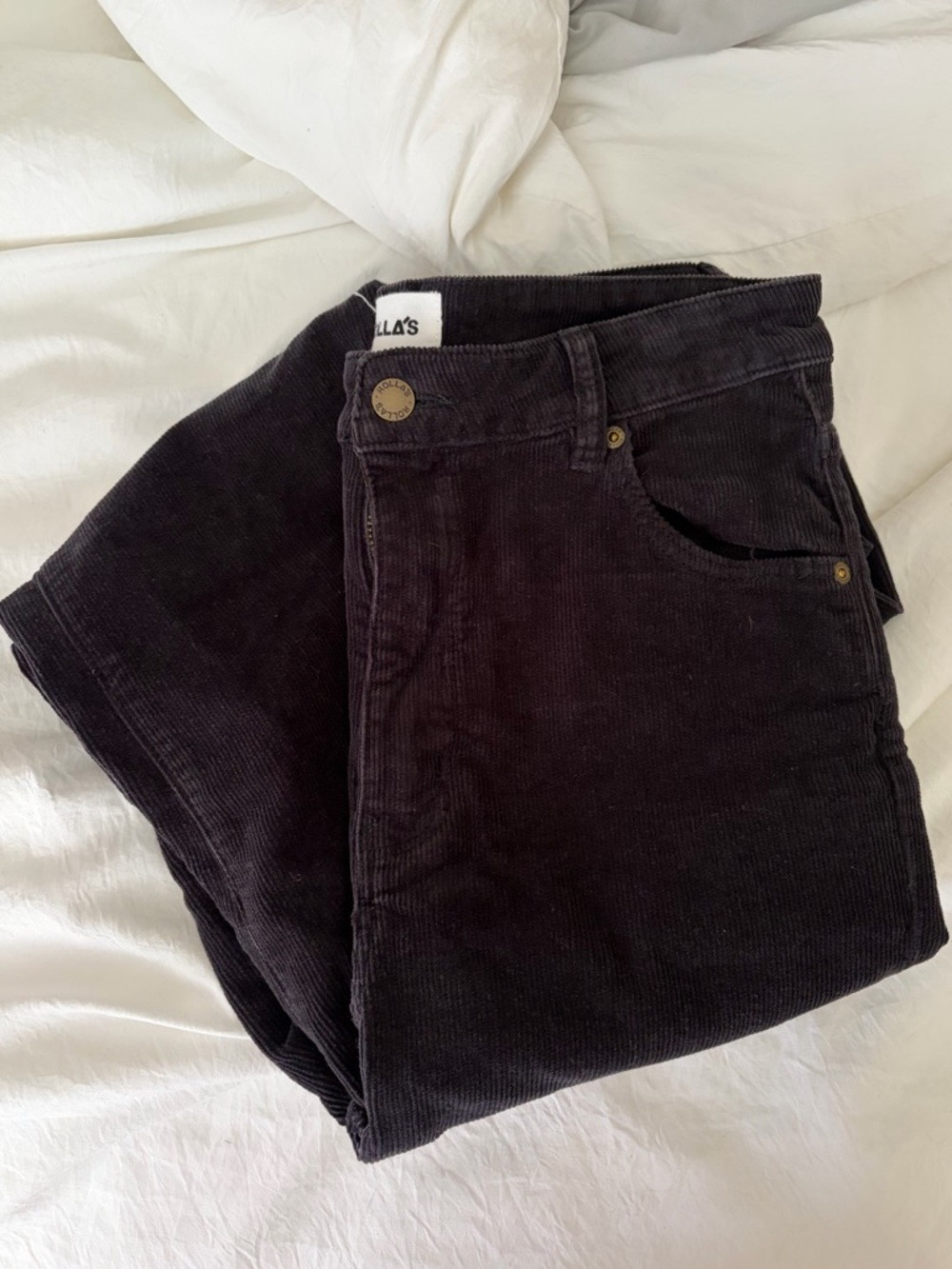 ROLLA'S “Eastcoast Flare” black/dark gray Corduroy High-Rise Flare Pants